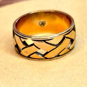Brighton Gold Plated Basketweave Ring Size 9